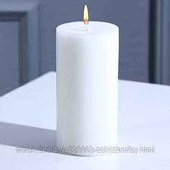 Свеча интерьерная "Столбик", белая, 9 х 4,5 см