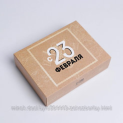 Коробка для сладостей «С 23 февраля», 20 × 15 × 5 см