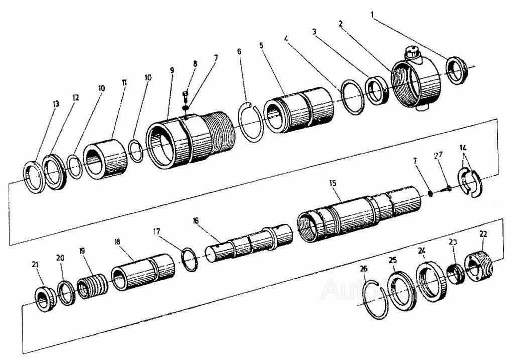 ЦИЛИНДР ТЕЛЕСКОПИЧЕСКИЙ ДВ-1661 Т1-100/28-2 (телескоп.Н=2800 ЕВ687,ДВ1661) - фото 1 - id-p53901936