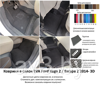 Коврики в салон EVA Ford Kuga 2 / Escape 2 2014- 3D / Форд Куга / Эскейп / @av3_eva