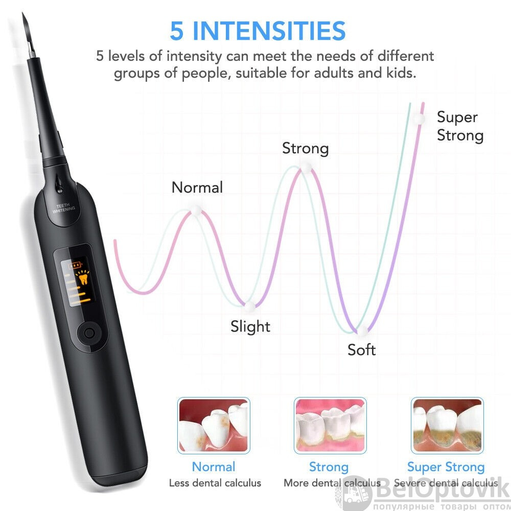 Портативный ультразвуковой прибор для чистки зубного камня со сменными насадками Home-Use Dental Tools (3 - фото 9 - id-p182129833