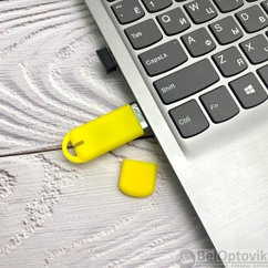 USB накопитель (флешка) Shape с покрытием софт тач, 16 Гб Желтая
