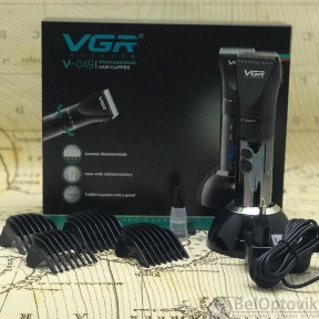 Беспроводная профессиональная машинка для стрижки волос VGRVoyager V-049 (LED-индикатор, 4 насадки, три режима - фото 1 - id-p153787703