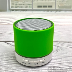 Портативная Bluetooth колонка со светодиодной подсветкой Mini speaker (TF-card, FM-radio) Зеленая - фото 1 - id-p182129898