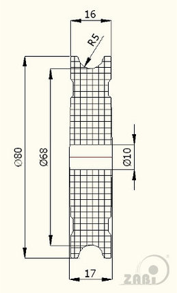 Ролик нейлоновый (полиамидный) профилированный под шпагат C60/10 (Польша) ZABI, фото 2