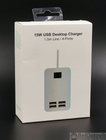 Сетевой блок питания Desktop Charger на 4 USB порта - фото 1 - id-p109394437