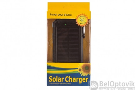 Внешний аккумулятор Powerbank 10000 mAh на солнечных батареях - фото 1 - id-p109393501
