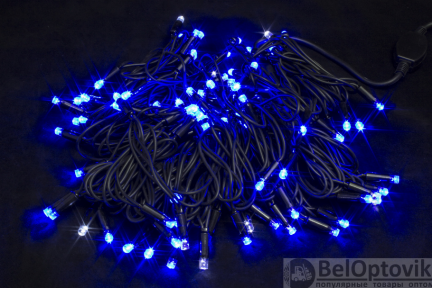 Уличная гирлянда IP65 Нить-каучук 200 LED Мульти 20 м, flash-w, провод черн., соединяется Синяя - фото 1 - id-p137518531
