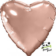 Шар фольгированный (19"/48 см) Сердце, розовое золото