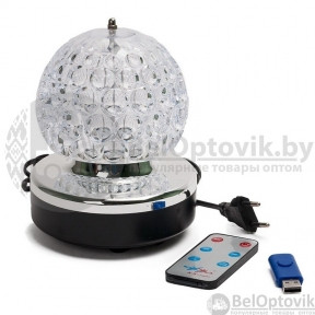 Диско шар музыкальный LED LIGHT с USB разъемом, пультом и флешкой - фото 1 - id-p109390261