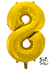 Шар фольгированный Цифра "8", 35 см, золото