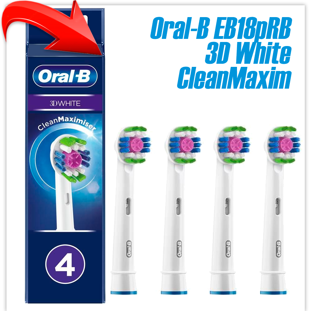 Сменная насадка Oral-B EB18рRB 3D White CleanMaxim (4 шт)