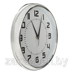 LADECOR CHRONO Часы настенные, 25 см, в хромированном канте, белые, пластик, 1хАА