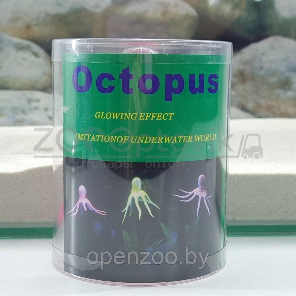 Meijing Aquarium Декор из силикона Осьминог плавающий 9x14 см. светящийся Розовый - фото 3 - id-p182169727