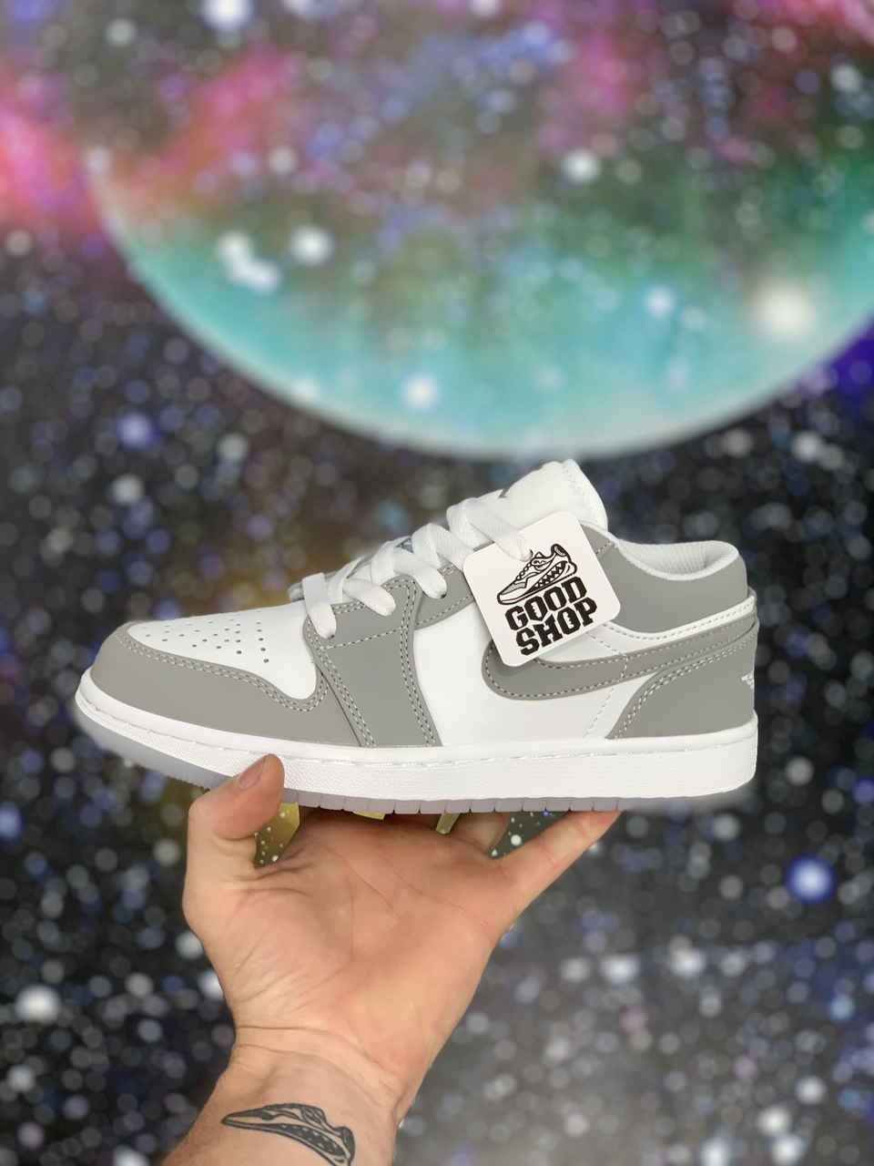 Кроссовки Air Jordan 1 Retro Grey White Low 2