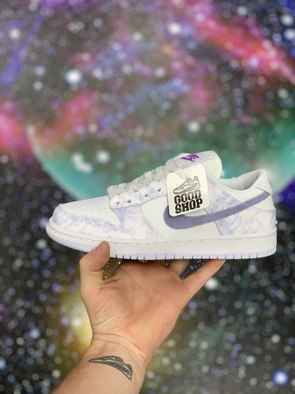 Кроссовки Nike Dunk SB White Purple Pulse Low
