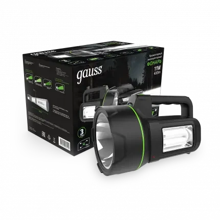 Фонарь прожекторный Gauss аккумуляторный GFL602 11W 400lm Li-ion 4800mAh LED - фото 1 - id-p182175123