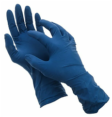 Перчатки латексные особо прочные с удлинённой манжетой 25 пар (50 шт.), синие