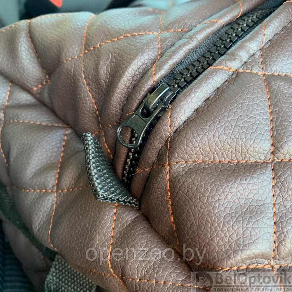 Дорожная сумка для путешествия / экокожа (50х23х23см ) Плечевой ремень Черная с красной ниткой - фото 7 - id-p182277794
