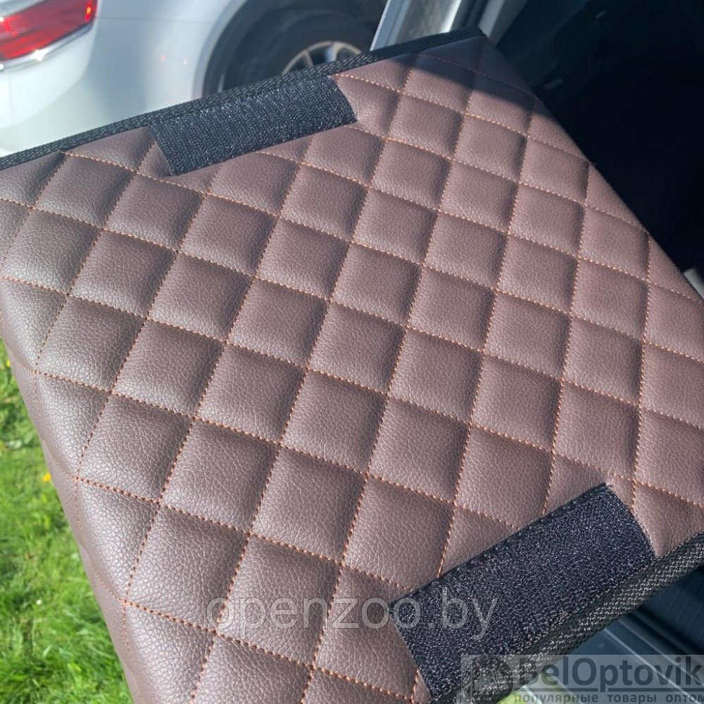 Автомобильный органайзер Кофр в багажник LUX CARBOX Усиленные стенки (размер 30х30см) Коричневый с коричневой - фото 5 - id-p182277804