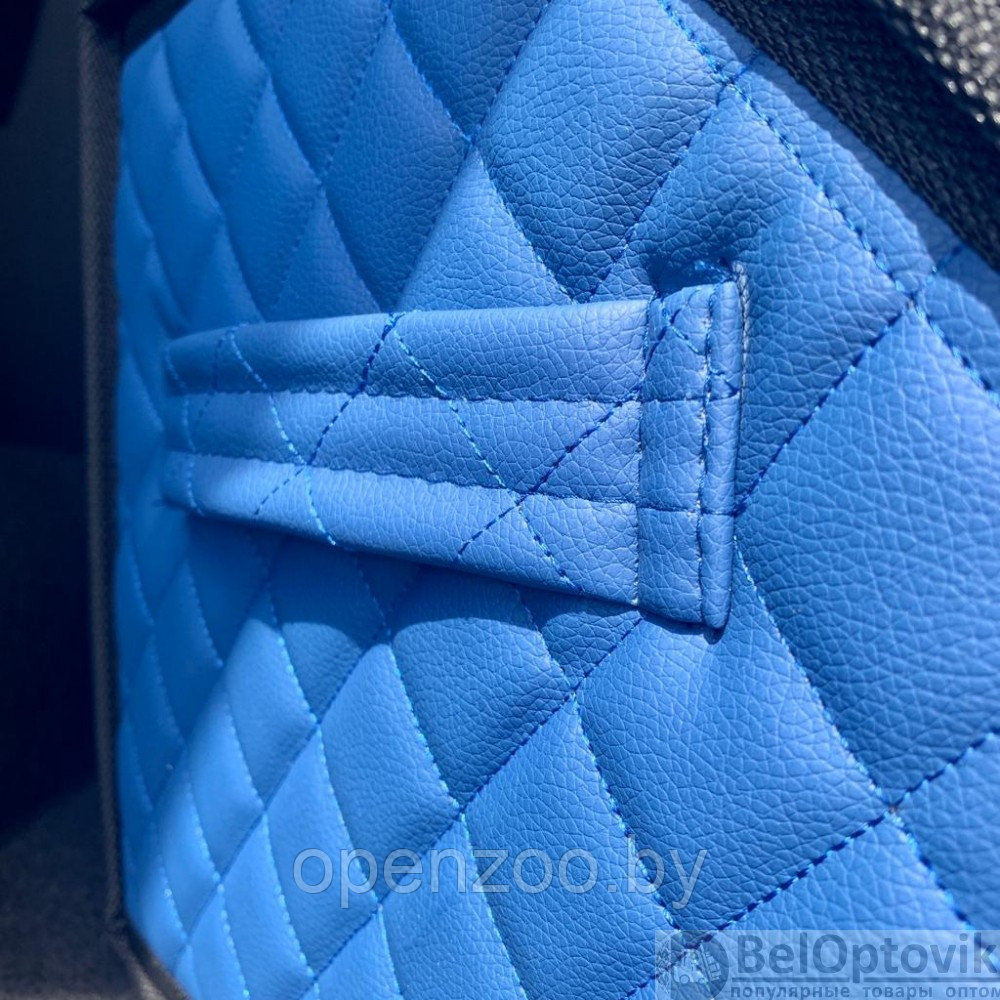 Автомобильный органайзер Кофр в багажник LUX CARBOX Усиленные стенки (размер 30х30см) Черный с синей строчкой - фото 7 - id-p182277807