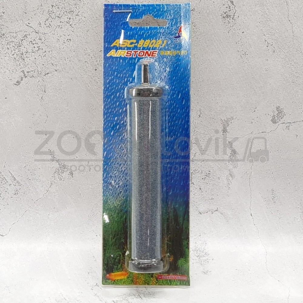 Meijing Aquarium Распылитель воздуха корундовый, цилиндр на пластиковой основе, 20x116 мм. (блистер)