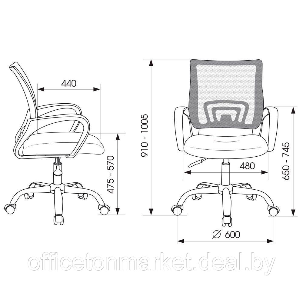 Кресло для персонала Бюрократ "CH-695NLTSL", сетка, ткань, металл, черный - фото 5 - id-p168819797
