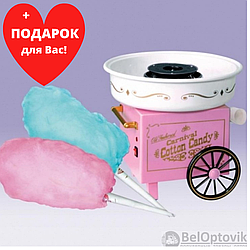 Аппарат для приготовления сладкой сахарной ваты RETRO Cotton Candy CARNIVAL, 500 W Розовая