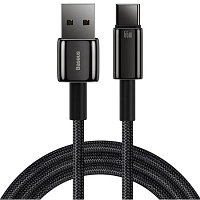 Кабель Baseus CATWJ-C01 Tungsten Gold Fast Charging Data Cable USB to Type-C 66W 2m черный