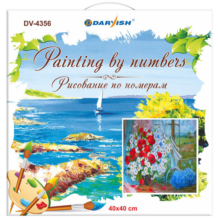 Набор для творчества "Рисование по номерам" 40*40см Полевые цветы - фото 5 - id-p182349620
