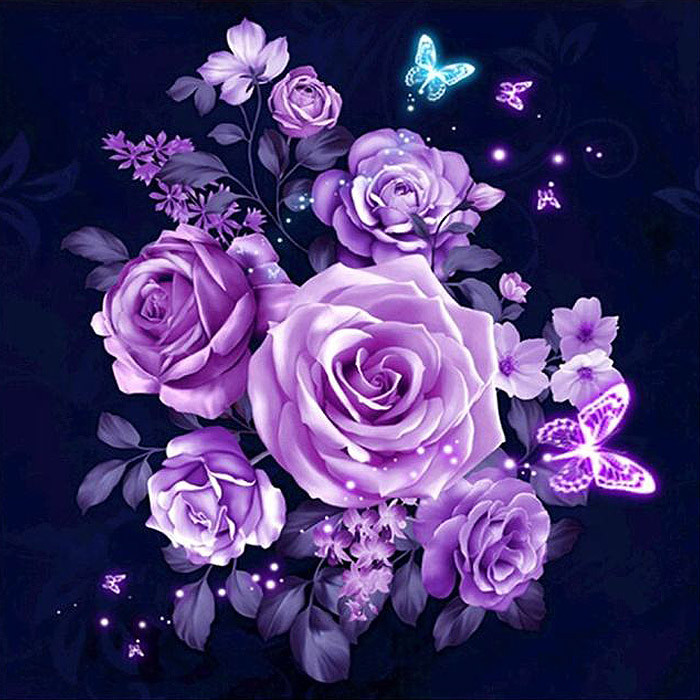 Набор для творчества "Рисование по номерам" 40*40см Фиолетовые розы, фото 1
