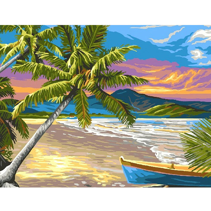 Набор для творчества "Рисование по номерам" 40*50см Пальмы на берегу, фото 1