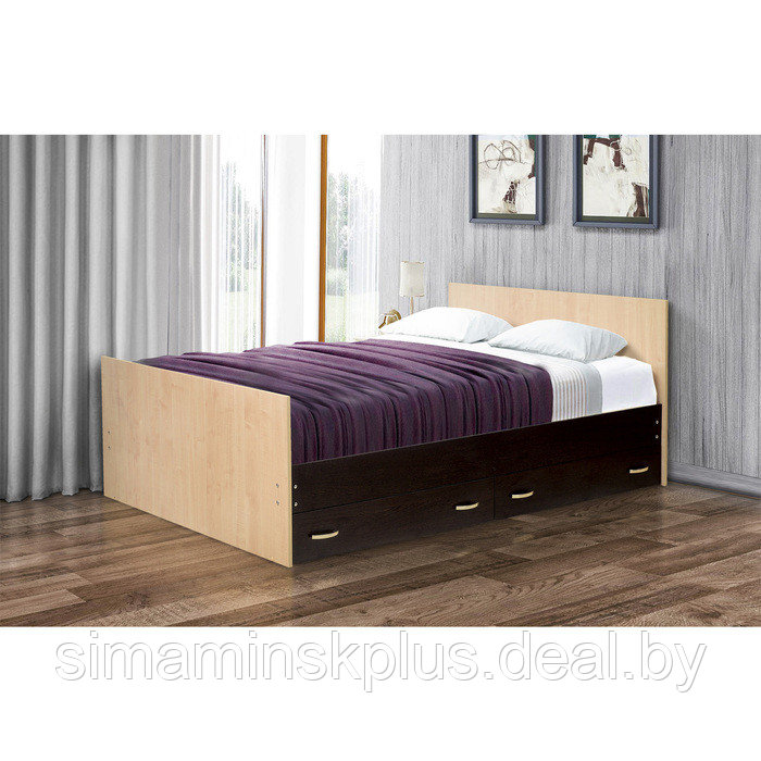 Кровать «Венеция 11», 1800 × 2000 мм, цвет клён / венге - фото 1 - id-p182352155