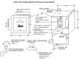 Сенсорный кран для писсуара Variosan (встроенный) Артикул: SN607216, фото 2