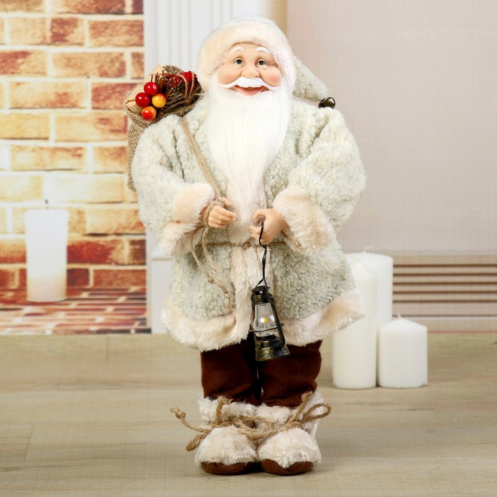 Дед Мороз "В шубке, с фонариком и гостинцами" 46 см - фото 1 - id-p182355661