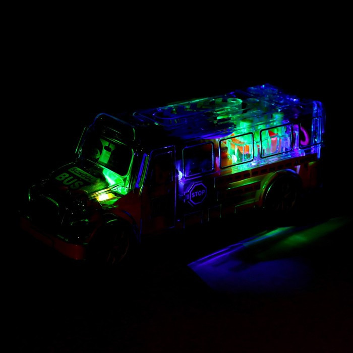 Автобус «Шестерёнки», свет и звук, работает от батареек, цвет жёлтый - фото 4 - id-p182355358