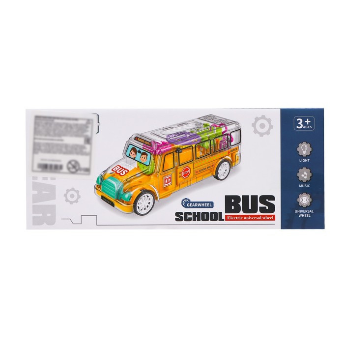Автобус «Шестерёнки», свет и звук, работает от батареек, цвет жёлтый - фото 6 - id-p182355358