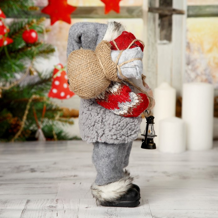 Дед Мороз "В вязаном костюме. с фонарём" 30 см - фото 4 - id-p182355618