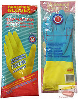 Перчатки латексные хозяйственные Hausehold Gloves, двойной цвет, размер S