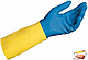Перчатки хозяйственные латексные Komfi, р-р М, сине-желтые, арт.BICOL02, фото 3
