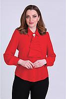Женская осенняя красная деловая большого размера блуза Таир-Гранд 62304 красный 46р.