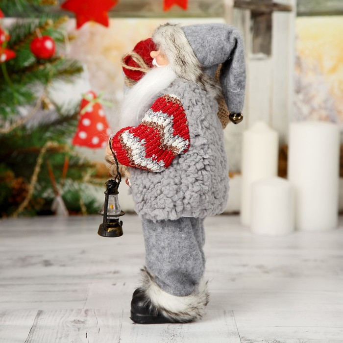 Дед Мороз "В вязаном костюме. с фонарём" 30 см - фото 2 - id-p182431808
