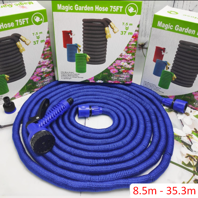 Шланг садовый для воды Magic Garden Hose (8.5m - 35.3m) с пулевизатором Зеленый - фото 5 - id-p182458208