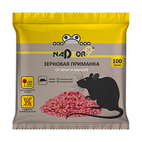 Зерновая приманка от мышей и крыс, 100г (Nadzor)