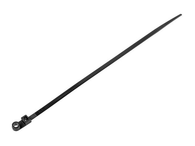 Хомут-стяжка с монтажным отверстием 4.8х370 мм черный (100 шт в уп.) STARFIX, фото 2