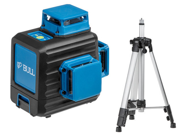 Нивелир лазерный линейный BULL LL 3401 c аккумулятором и штативом в кор. (проекция: 3 плоскости 360°, до 80 м,, фото 2