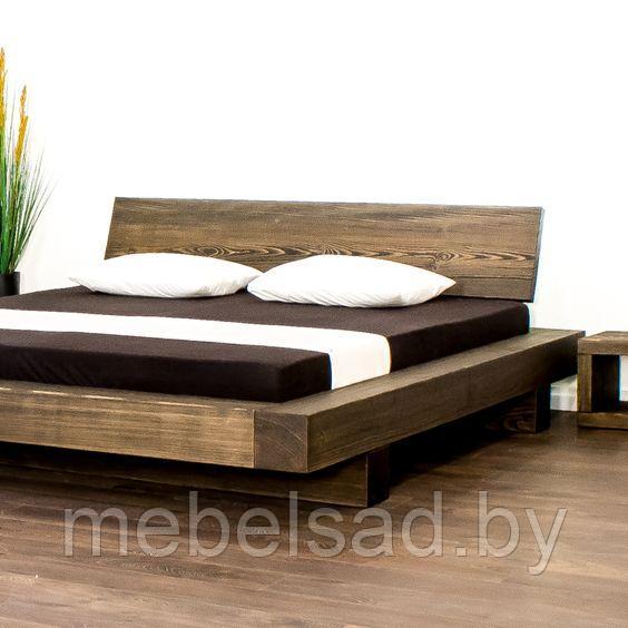 Кровать деревянная рустикальная "Лофт Премиум №4" Ш2000мм*Д2300мм