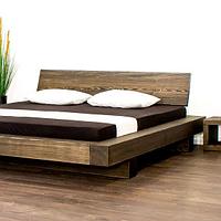 Кровать деревянная рустикальная "Лофт Премиум №4" Ш2000мм*Д2300мм