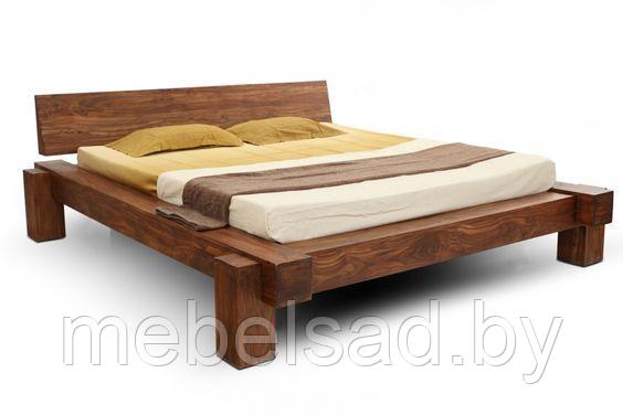 Кровать деревянная рустикальная "Лофт Премиум №5" Ш2000мм*Д2200мм