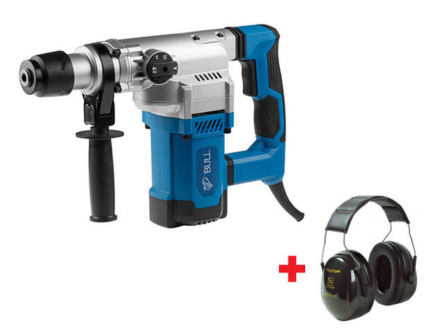 Перфоратор BULL BH 3601 в чем.+АКЦИЯ (Наушники защитные 3M OPTIME II) (1500 Вт, 4.5 Дж, 4 реж., патрон, фото 2